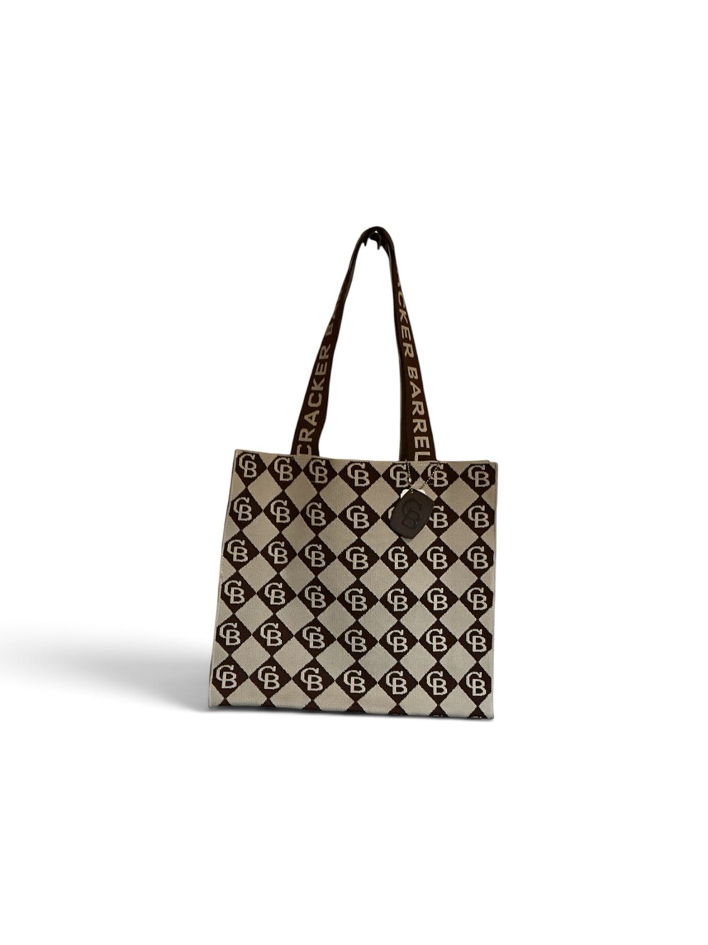 Cracker Barrel Brown and Cream Logo Tote